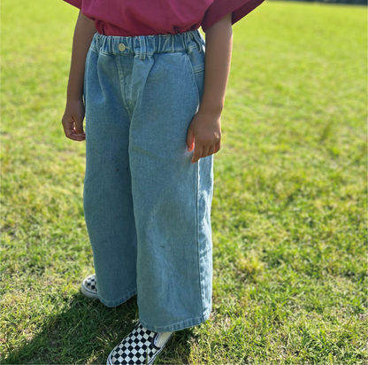 wide denimpants "yururi"