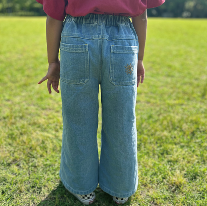 wide denimpants "yururi"