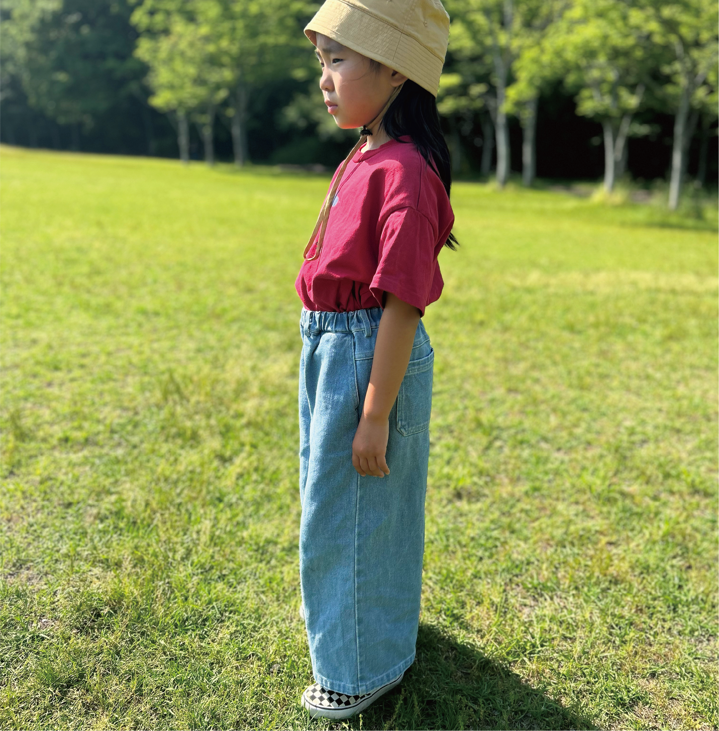 wide denimpants "yururi"