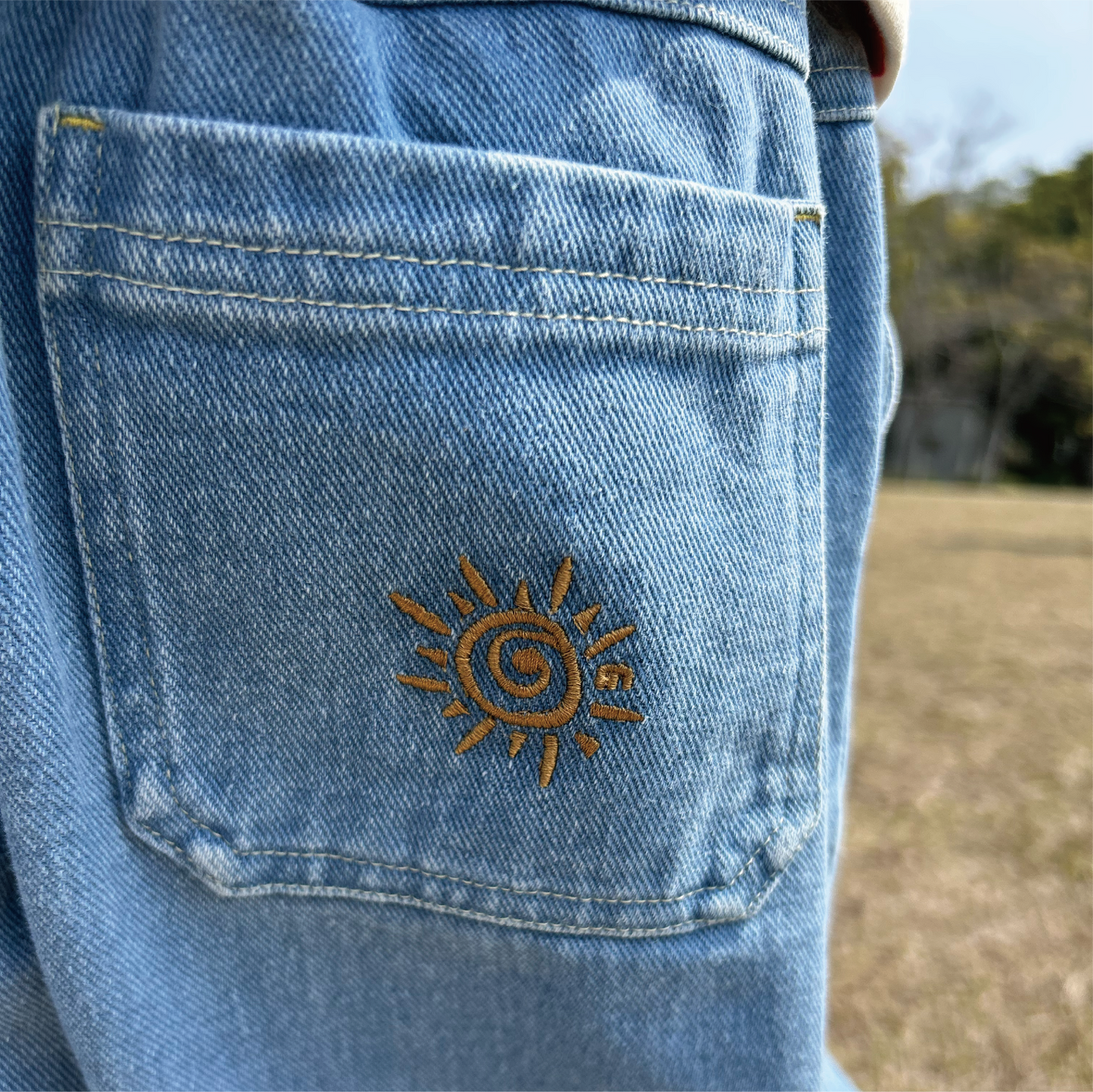 wide denimpants "yururi"