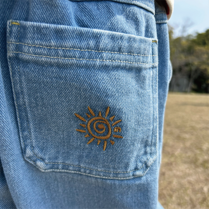 wide denimpants "yururi"